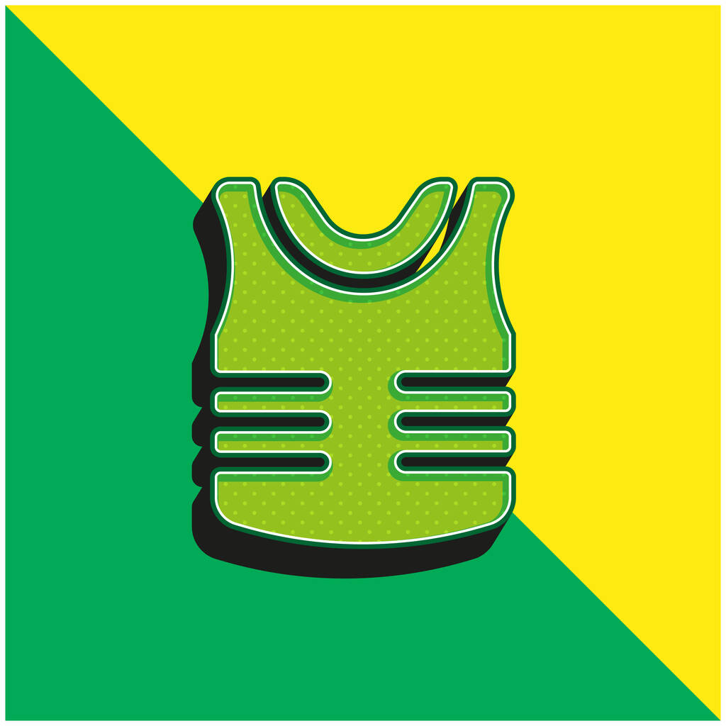 Brnění Zelené a žluté moderní 3D vektorové logo - Vektor, obrázek