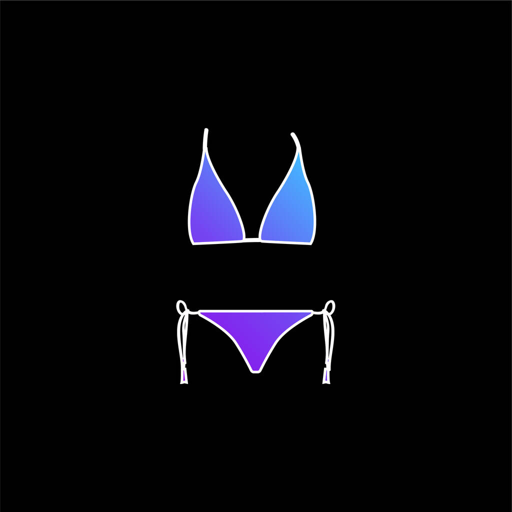 Bikini Shape blauw gradiënt vector pictogram - Vector, afbeelding