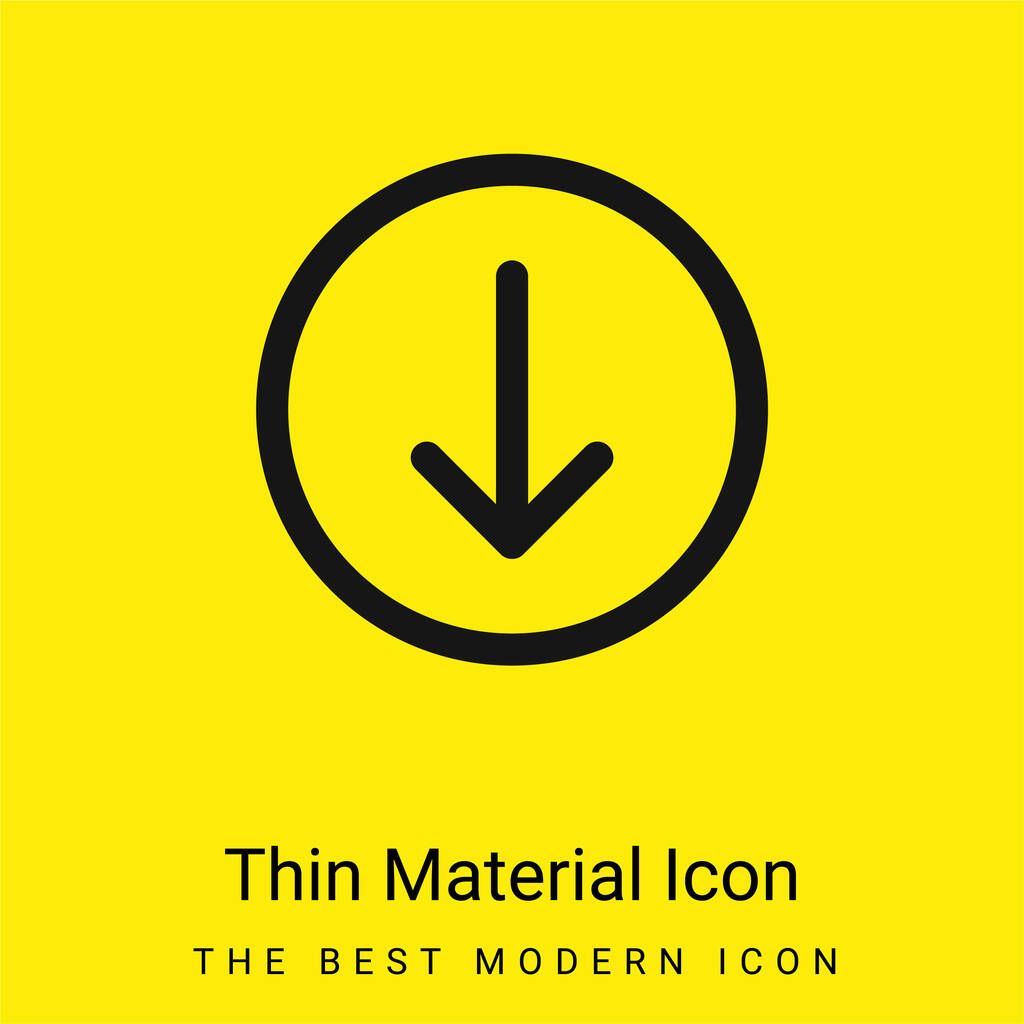 Šipka dolů minimální jasně žlutá ikona materiálu - Vektor, obrázek