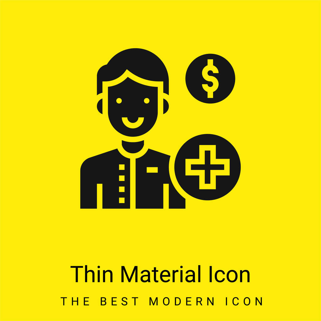 Account minimaal helder geel materiaal icoon - Vector, afbeelding