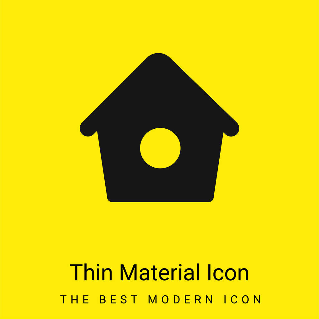 Vogel Home Met Klein Gat Minimaal helder geel materiaal icoon - Vector, afbeelding