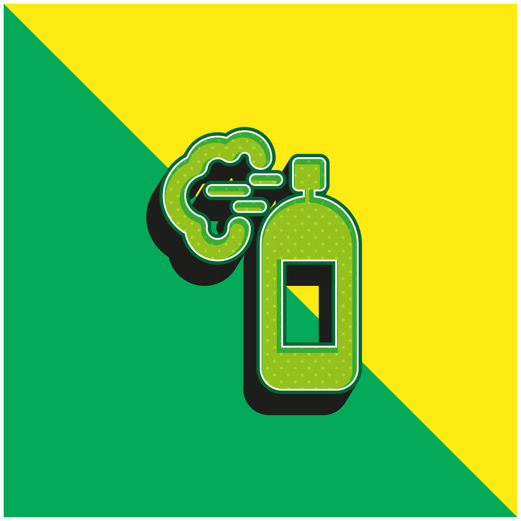 Ambientador verde y amarillo moderno vector 3d icono logotipo - Vector, Imagen