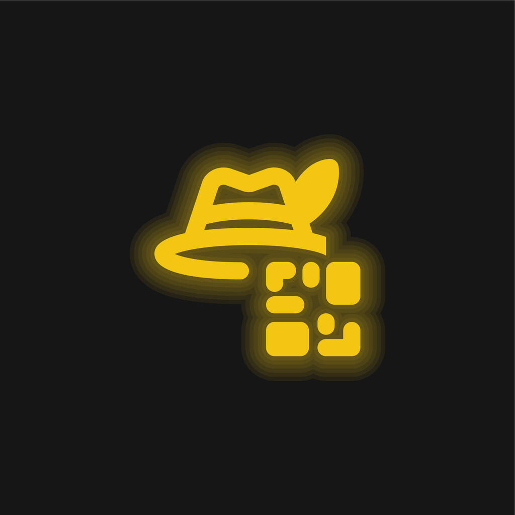 Barcode gelbes leuchtendes Neon-Symbol - Vektor, Bild