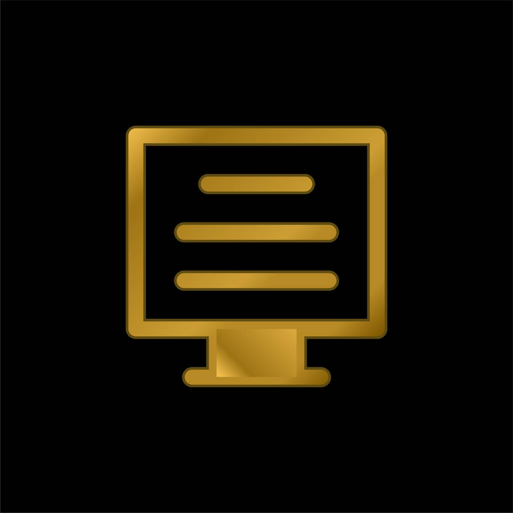 Blog banhado a ouro ícone metálico ou vetor logotipo - Vetor, Imagem