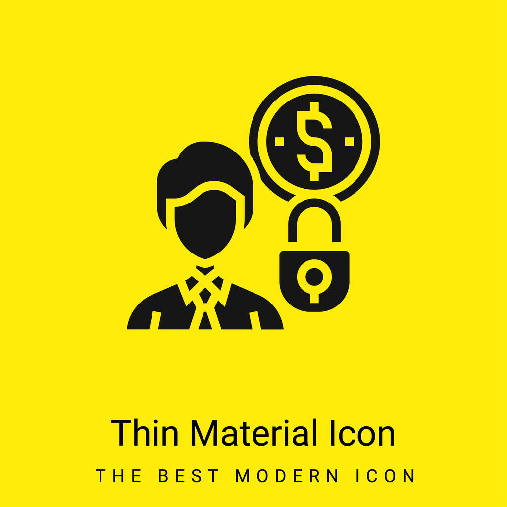 Contabilidade mínima amarelo brilhante ícone material - Vetor, Imagem