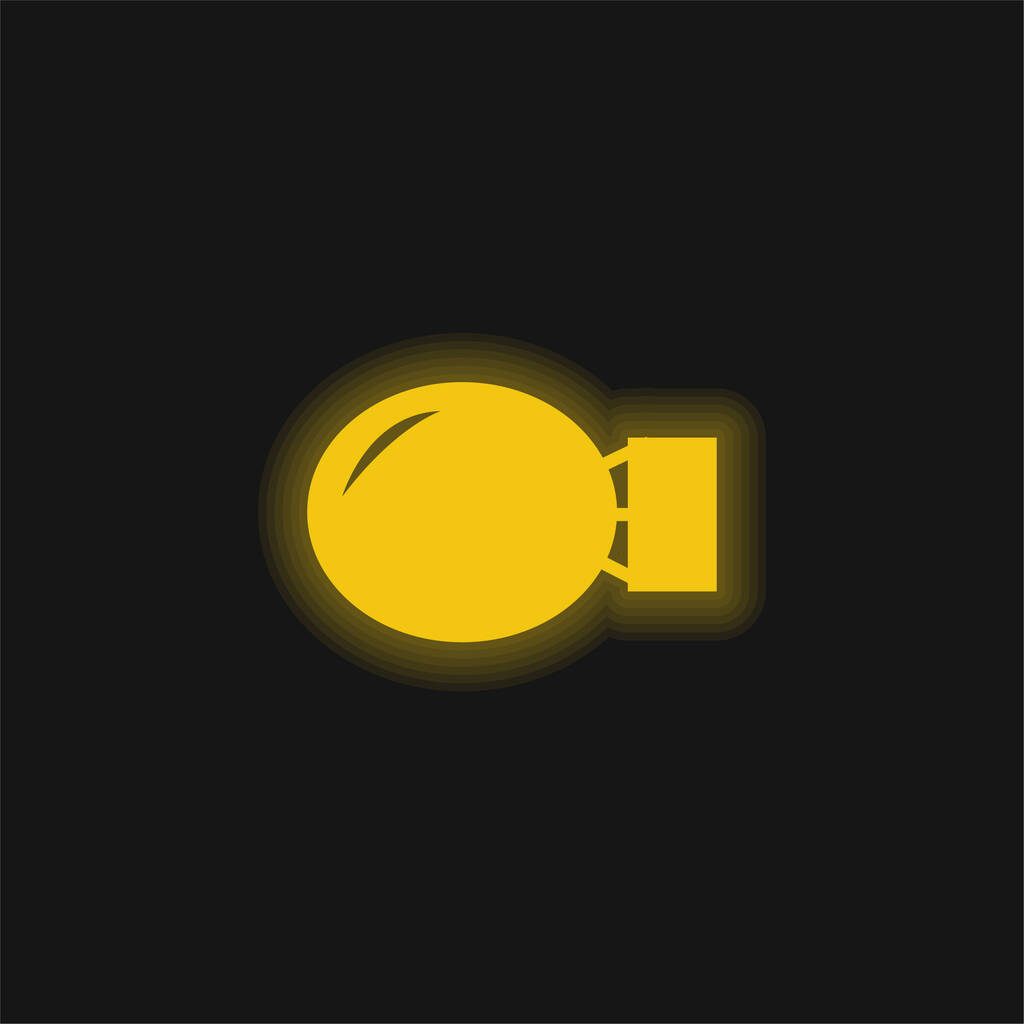 Bomba żółty świecący neon ikona - Wektor, obraz