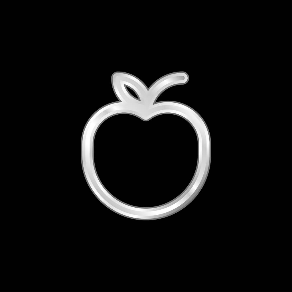 Apple versilbertes Metallic-Symbol - Vektor, Bild