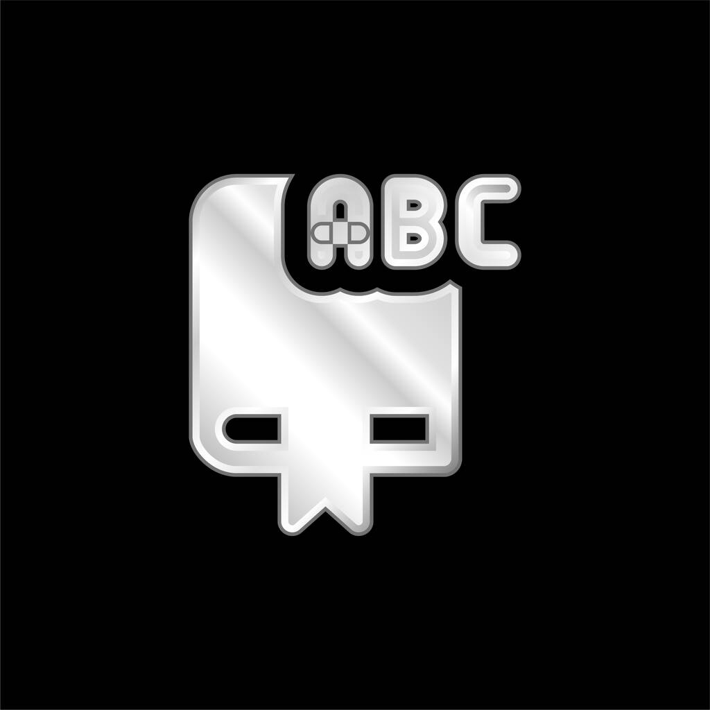 Alphabet icône métallique argentée - Vecteur, image