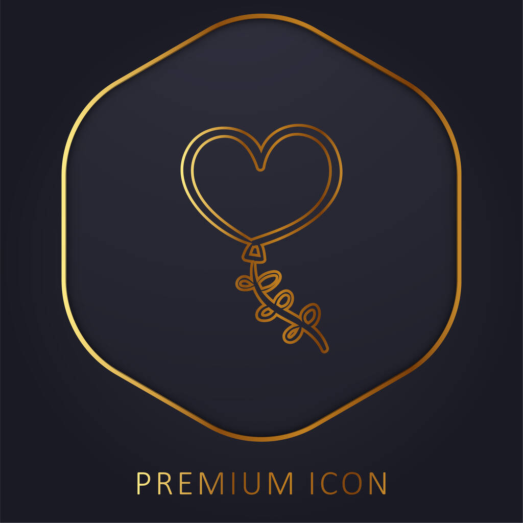 Ballon gouden lijn premium logo of pictogram - Vector, afbeelding