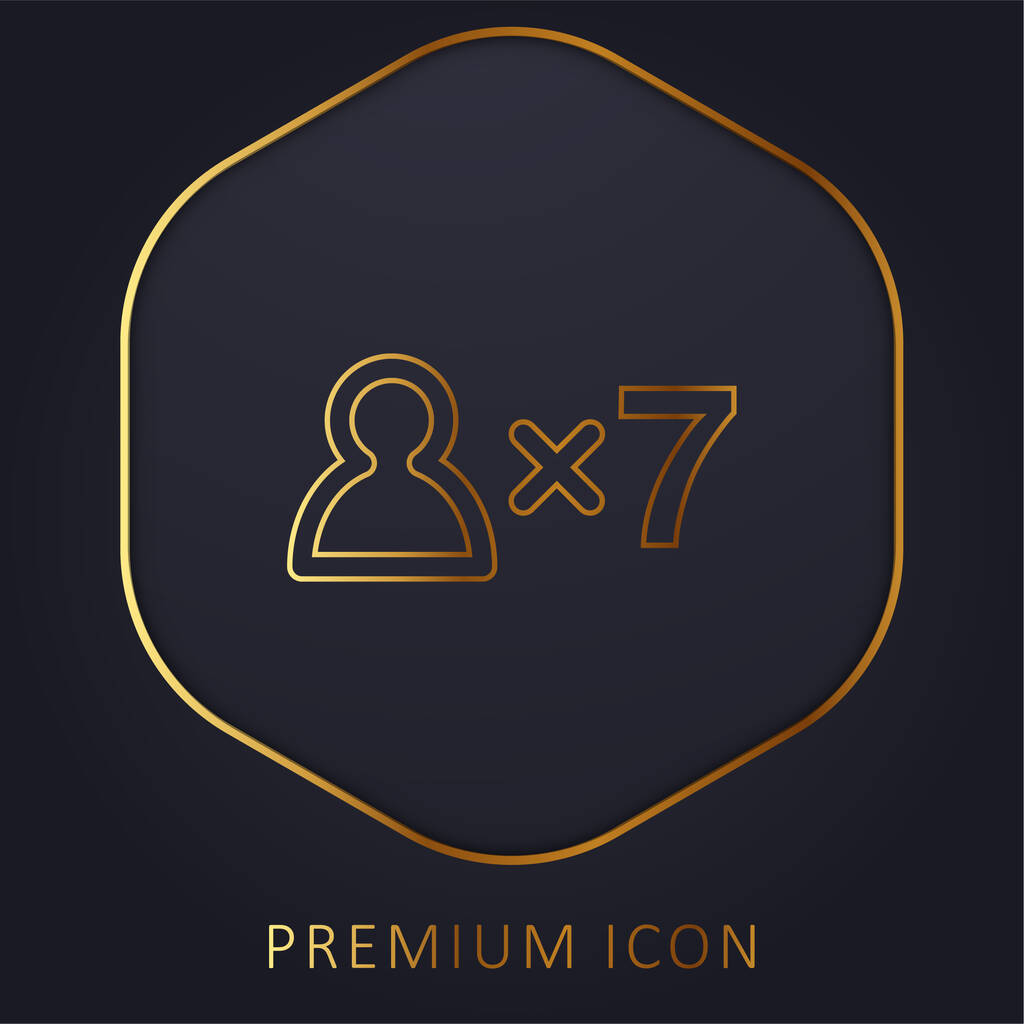 7 Personas Símbolo de línea dorada logotipo premium o icono - Vector, imagen