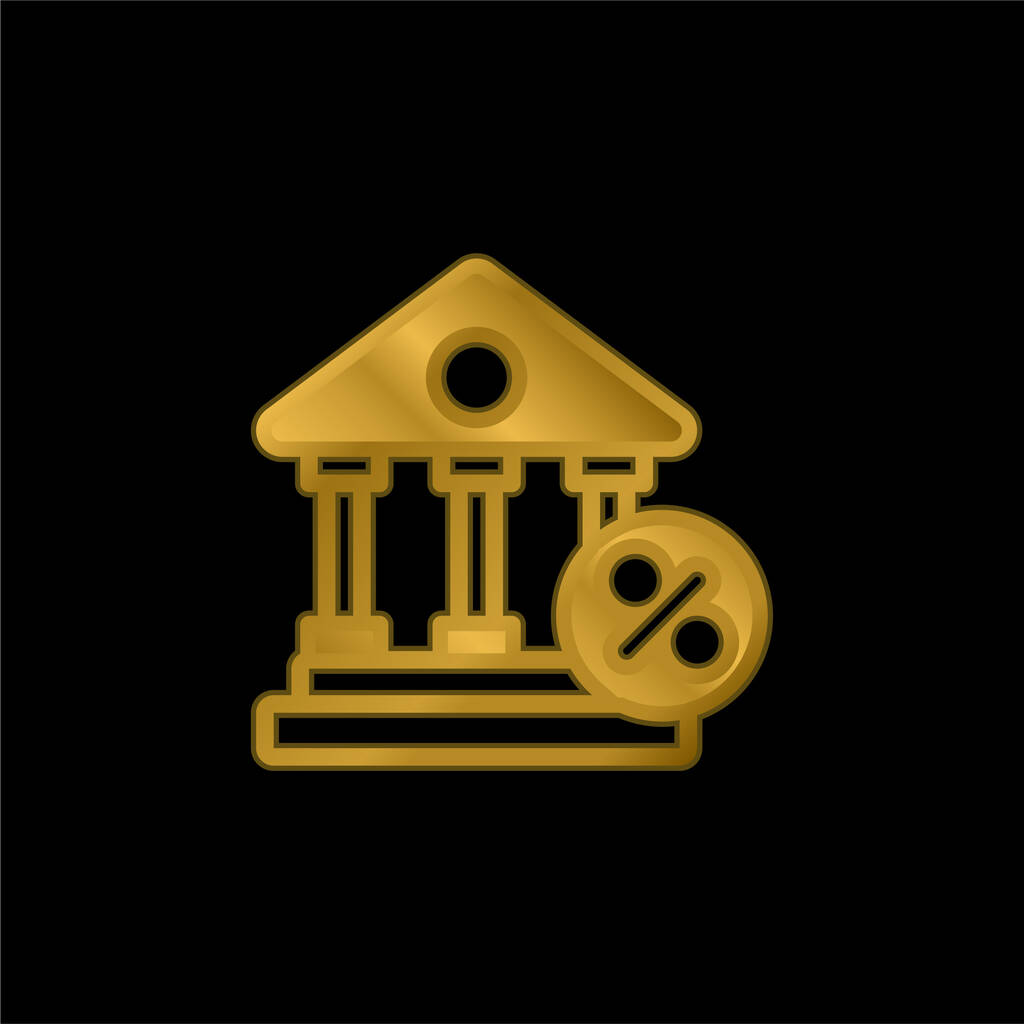 Bank kullattu metallinen kuvake tai logo vektori - Vektori, kuva