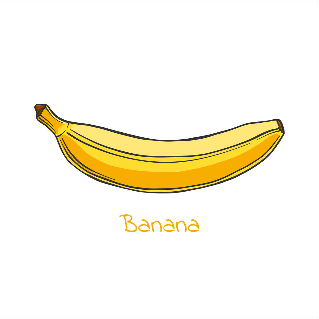 Banana em estilo cartoon, imagem vetorial. - Vetor, Imagem