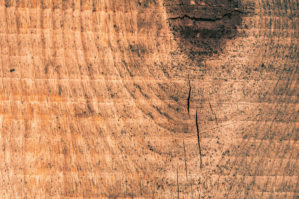 Vanha puinen seinä halkeamia ja iso solmu. Näytä lähikuva - Valokuva, kuva