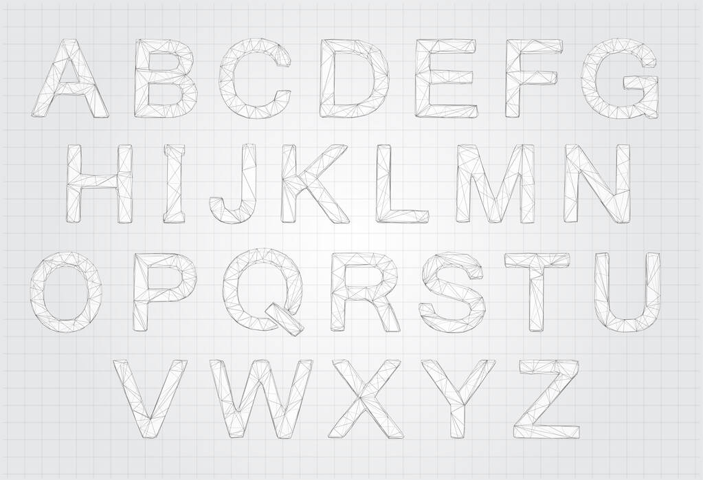 Vektor-Satz von Buchstaben, fertiges Alphabet. 3D-Stil - Vektor, Bild