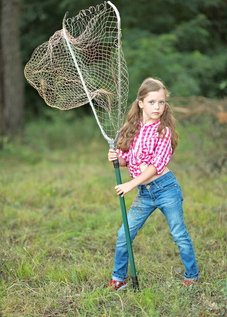 portréja egy kislány nyári tábor - Fotó, kép