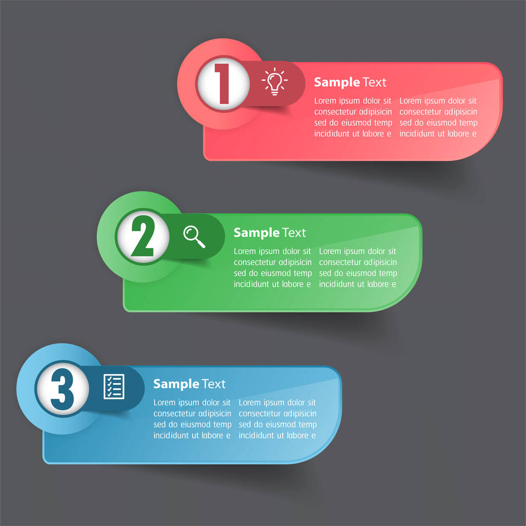 colorful infographics banner template with text boxes, digital card for web design - Vector, Image