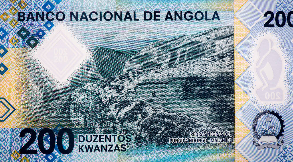 Pedras Negras de Pungo Andongo, Retrato de Angola 200 kwanza 2020 Notas. - Foto, Imagem