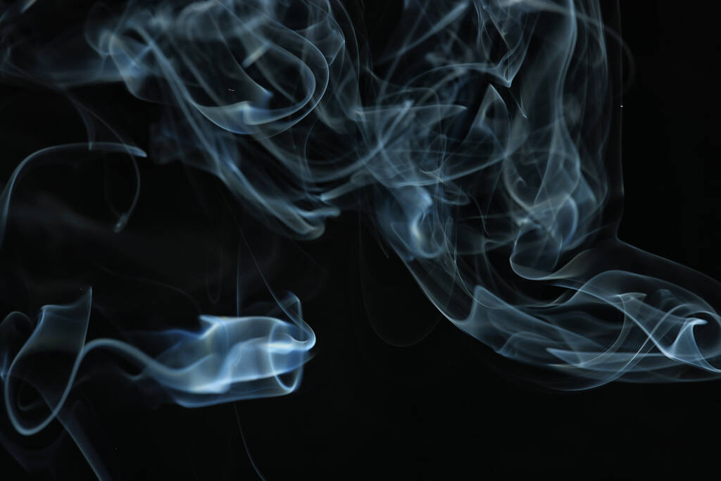 textura humo negro fondo, brácteas ondas de aire niebla - Foto, Imagen