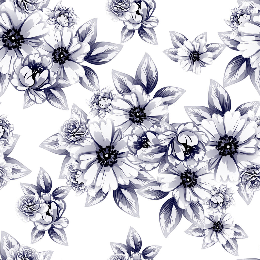 Αφηρημένη κομψότητα χωρίς ραφή φόντο με λουλούδια - Διάνυσμα, εικόνα