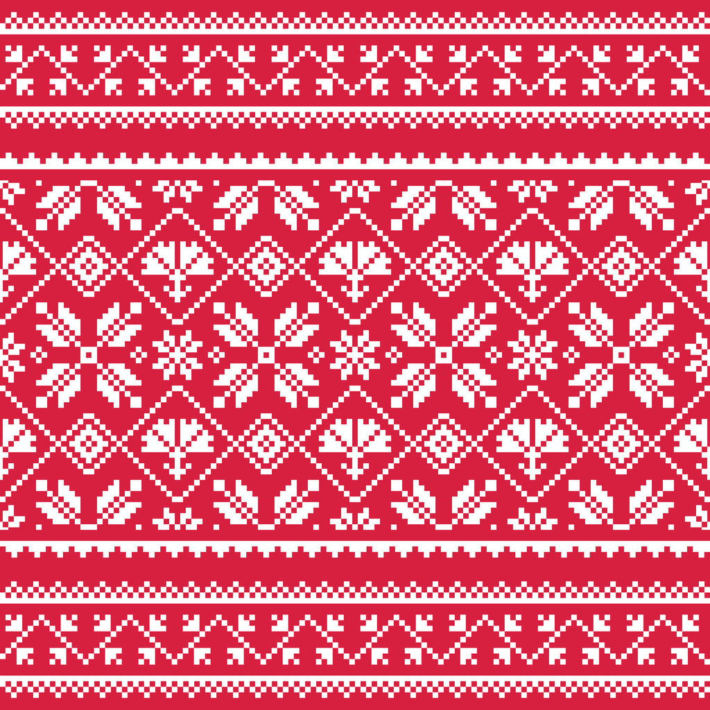 ucraniano, eslavo arte popular patrón de bordado blanco en rojo
 - Vector, imagen
