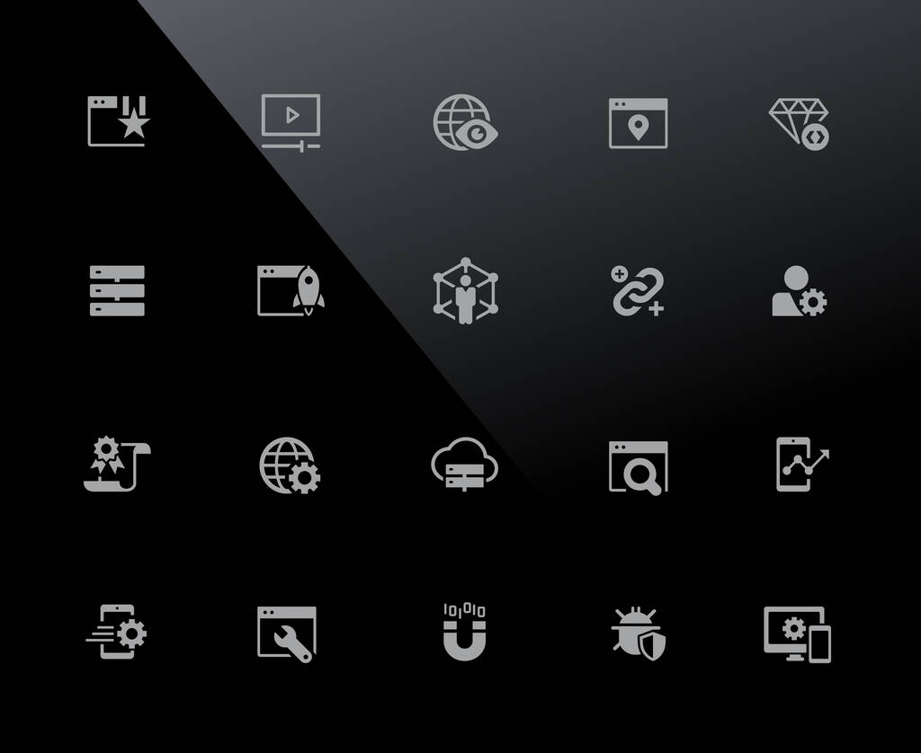 SEO a digitální marketingové ikony 2 z 2 / / 32px Black - Vektorové ikony upravené pro práci v mřížce 32 pixelů. - Vektor, obrázek