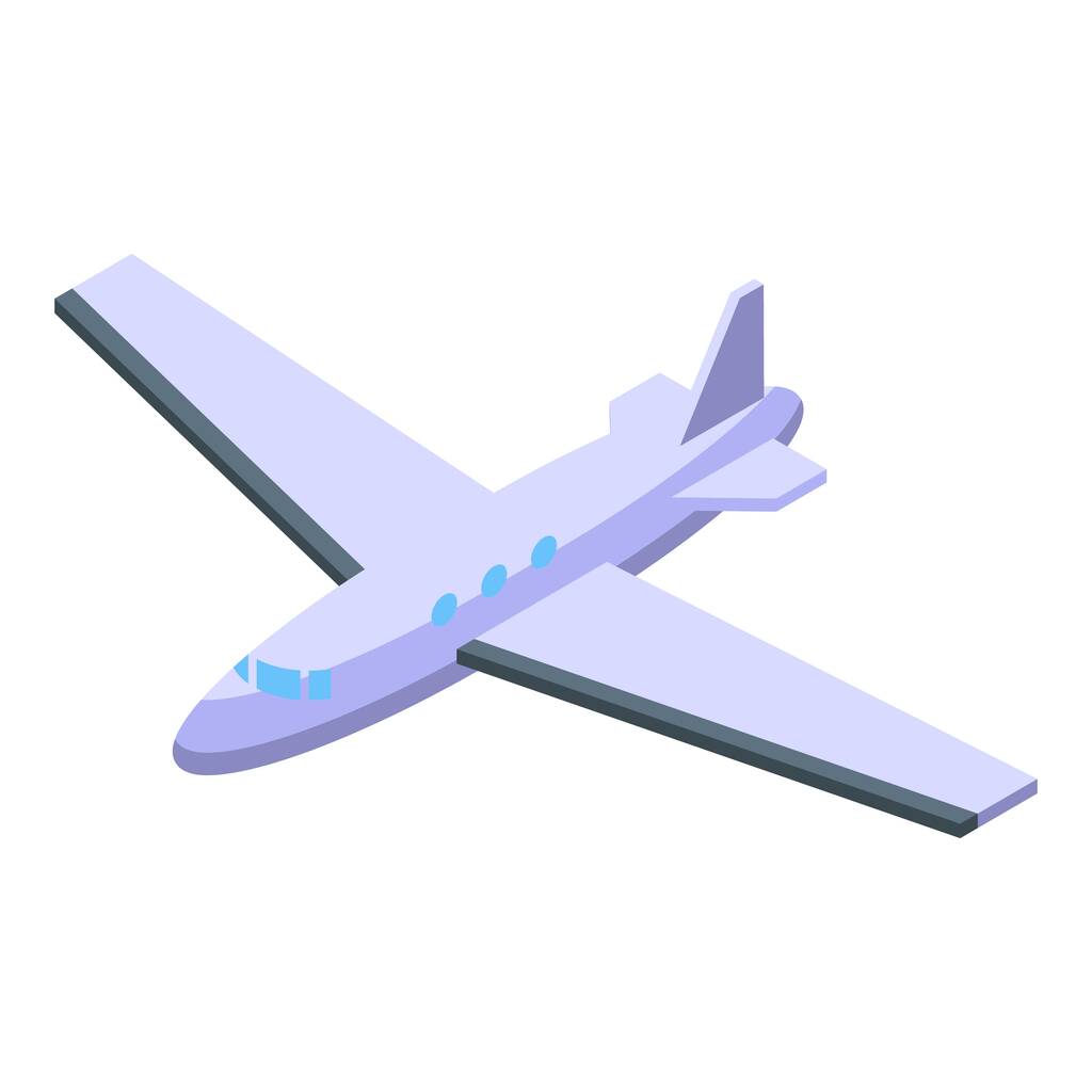 Repülőgép ikon, izometrikus stílus - Vektor, kép
