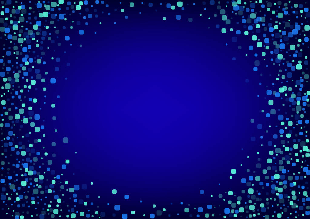 Blauw Deeltje Effect Blauwe Vector Achtergrond. Viering Confetti Textuur. Carnaval Square achtergrond. Turkoois Abstracte illustratie. - Foto, afbeelding