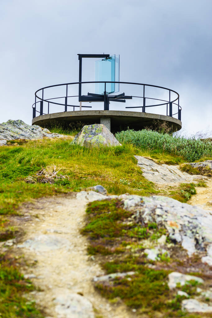 Uitzichtspunt Nedre Oscarshaug Nationale toeristische route 55 Sognefjellet, Noorwegen - Foto, afbeelding