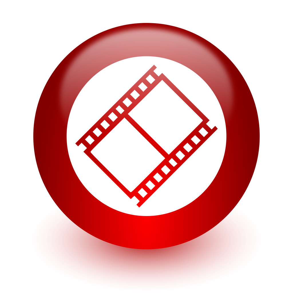 film red computer icon on white background - Photo, Image