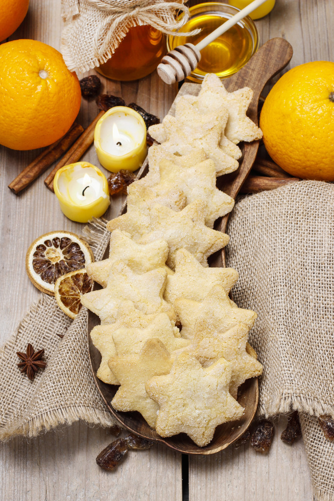 Рождественское печенье в форме звезды
 - Фото, изображение