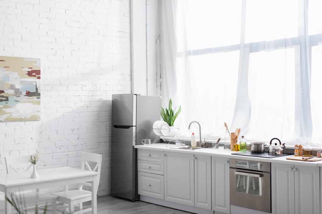 cozinha moderna com utensílios de cozinha e casa - Foto, Imagem