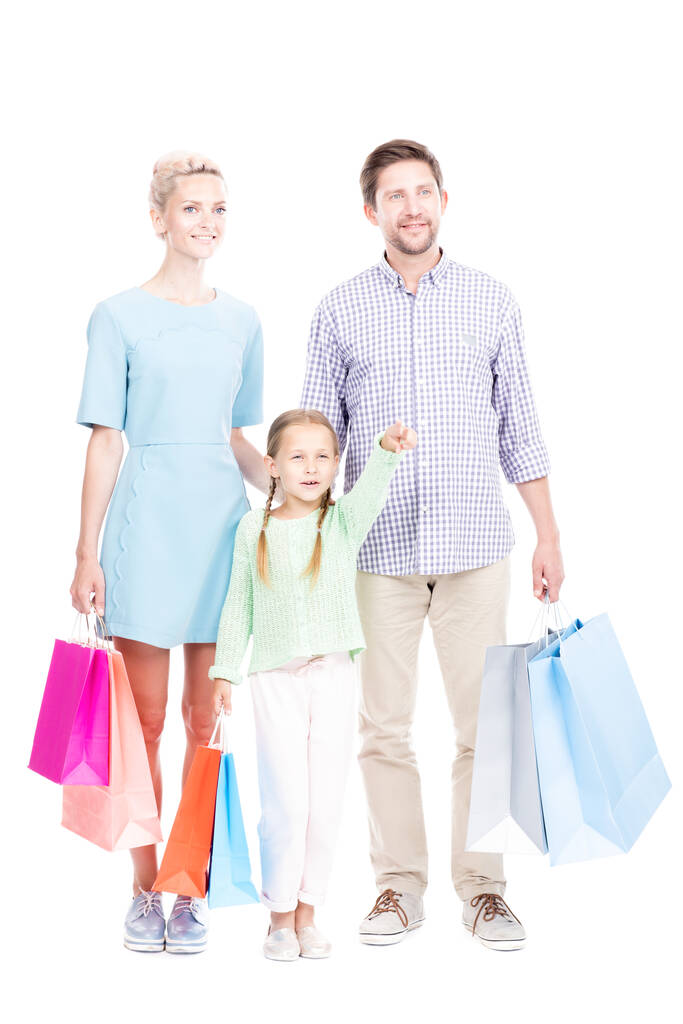 Οικογένεια με τσάντες ψώνια - Φωτογραφία, εικόνα