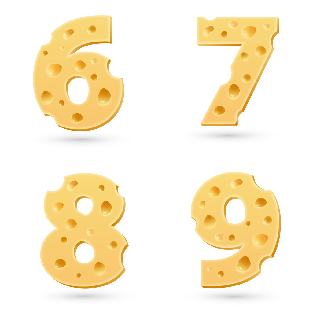 Conjunto de números de queso
. - Vector, Imagen
