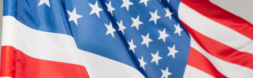 gros plan du drapeau d'Amérique avec des étoiles et des rayures, bannière - Photo, image