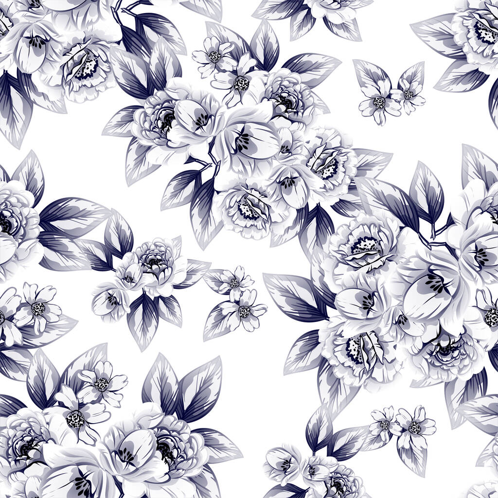 elegantie naadloos patroon met bloemenelementen - Vector, afbeelding