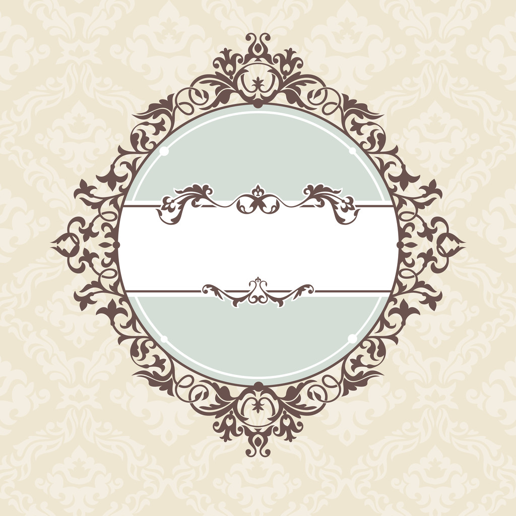 Abstract cute decorative vintage frame vector illustration - Vector, Image