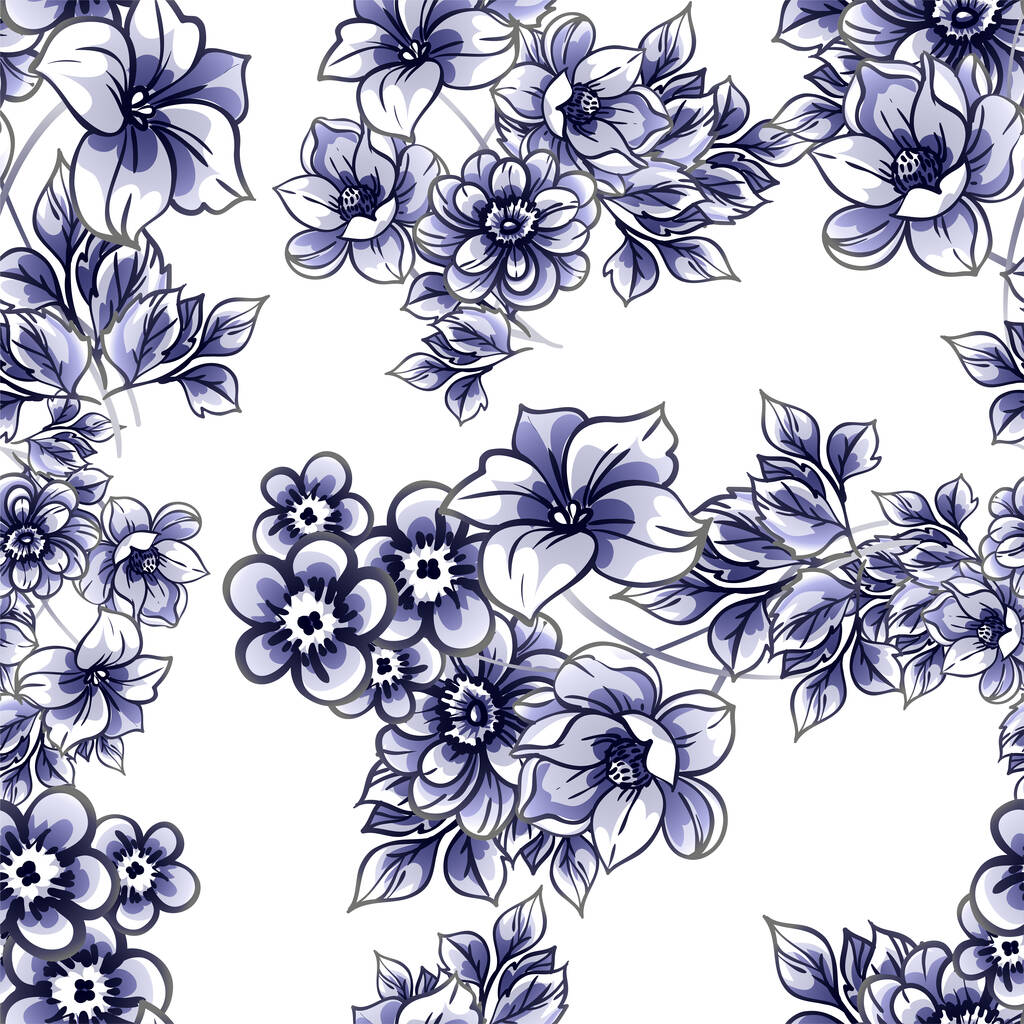 elegante patrón sin costuras con elementos florales - Vector, Imagen