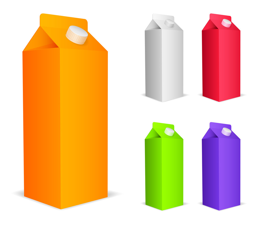 Paquetes de jugo de color
 - Vector, Imagen