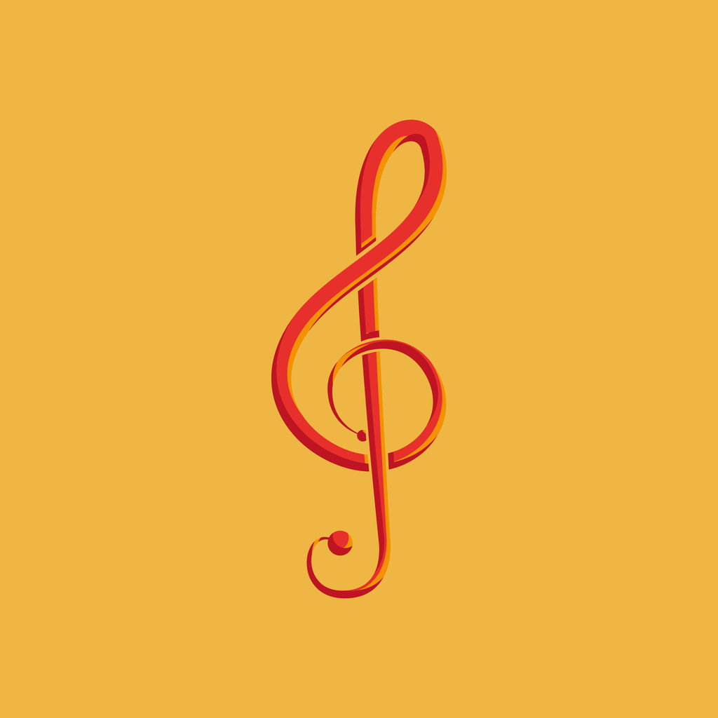 Nota musical colorida abstrato isolado no fundo da cor
 - Vetor, Imagem
