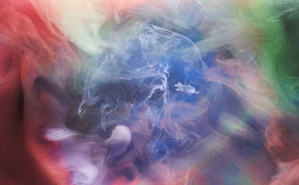 Multicolored bright smoke abstract background colorful fog vibrant colors wallpaper swirl mix paint underwater - Photo, Image