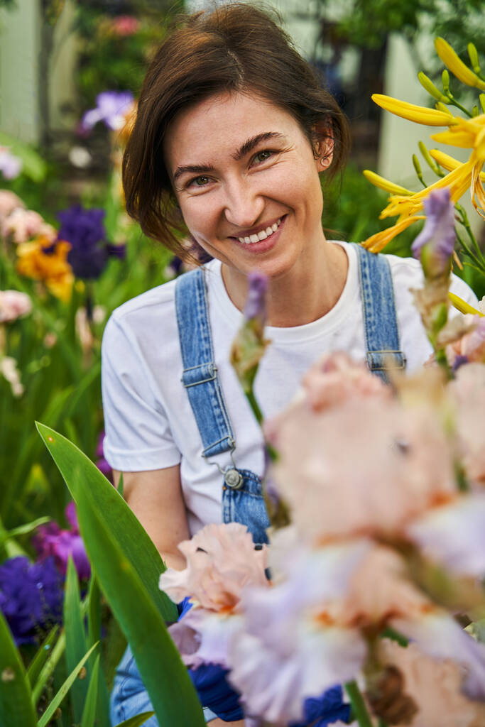 Woman taking care of flowers and plants - Foto, Bild