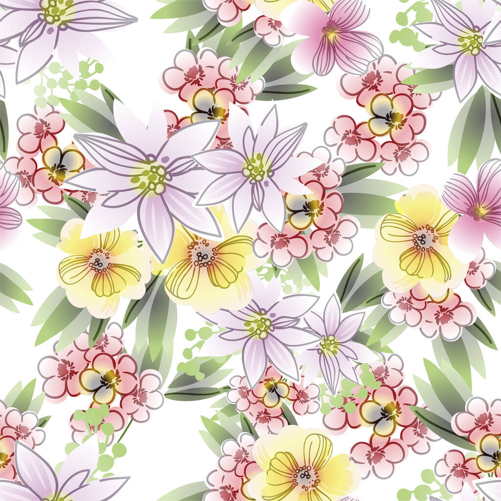 padrão elegante com belos elementos florais - Vetor, Imagem