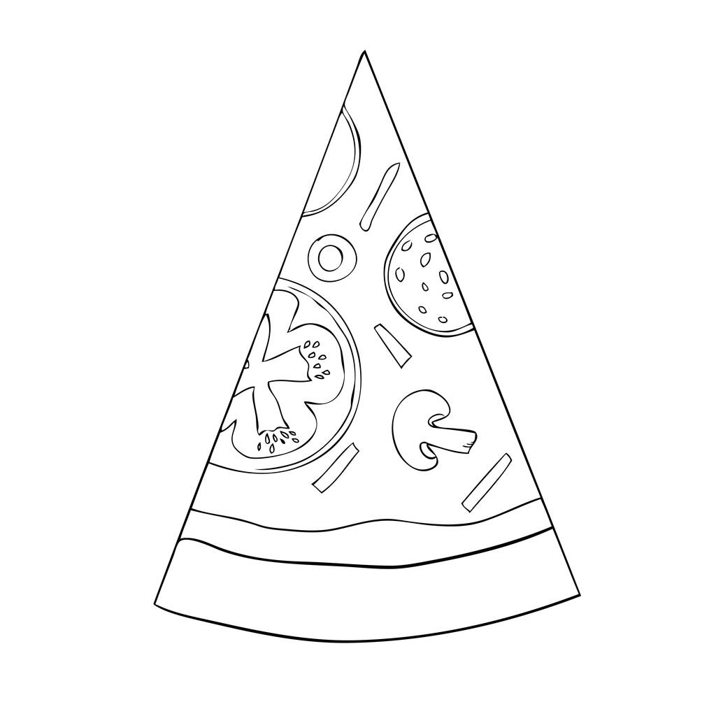 Ескіз піци. Урожай векторна гравюрна ілюстрація для плаката, меню, коробки. Ізольовані на білому тлі
 - Вектор, зображення