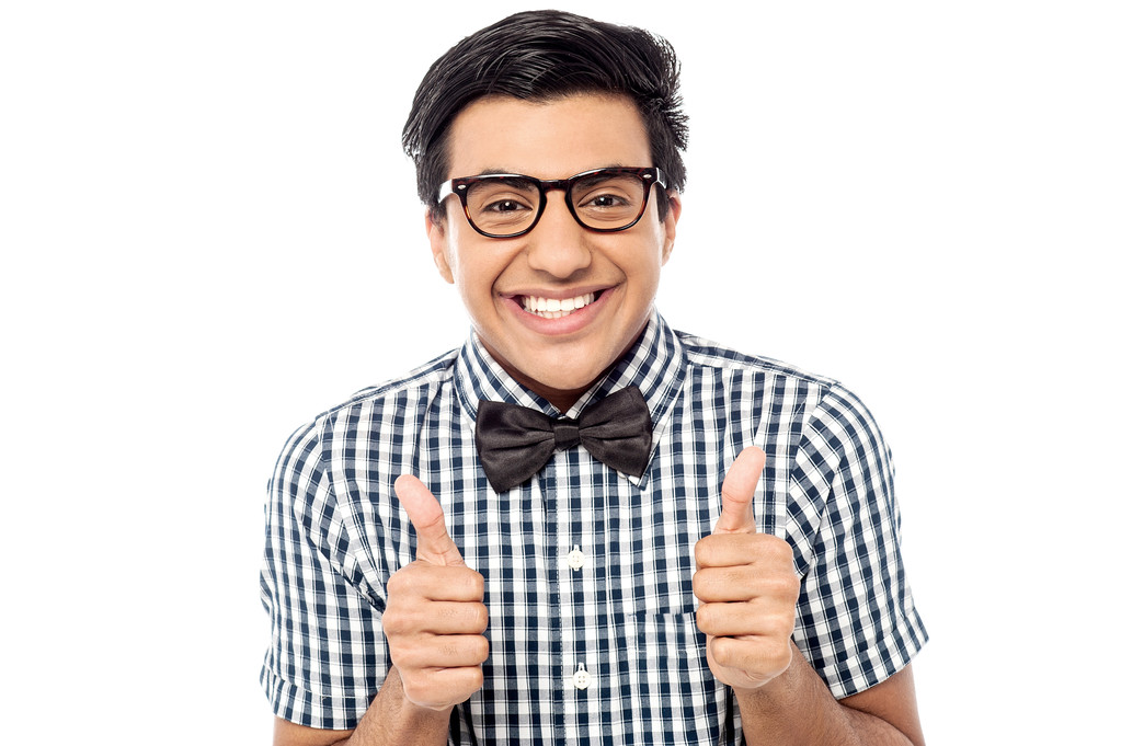 Young man showing double thumbs up - Photo, Image