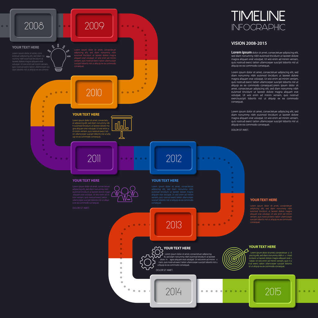 Vector timeline infographic. Modern simple design. - Vector, Image
