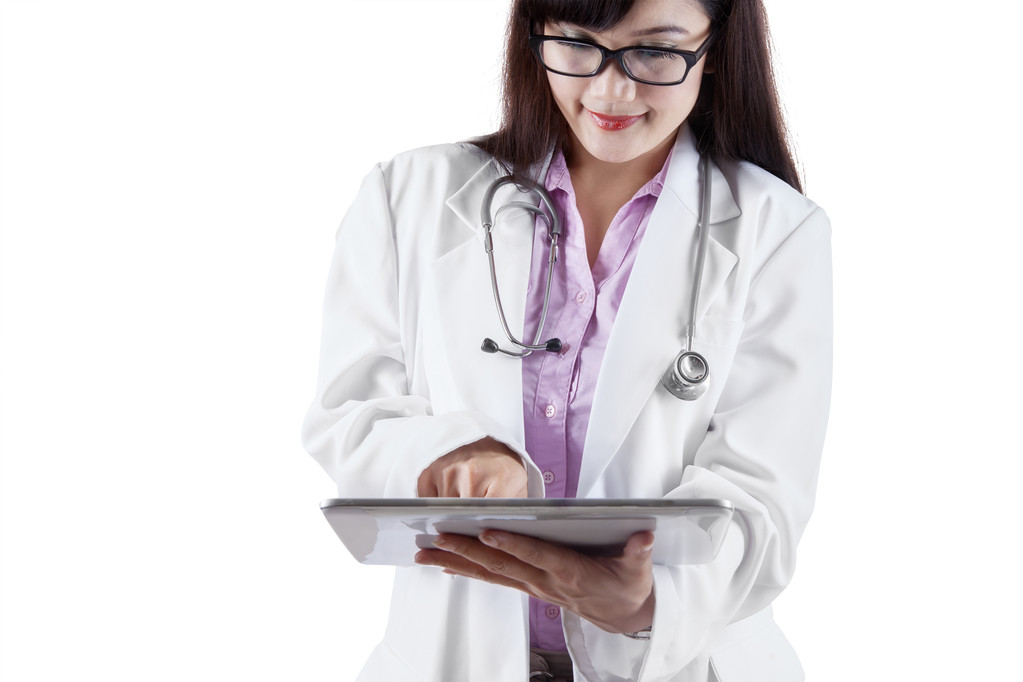 Médecin féminin avec tablette numérique
 - Photo, image
