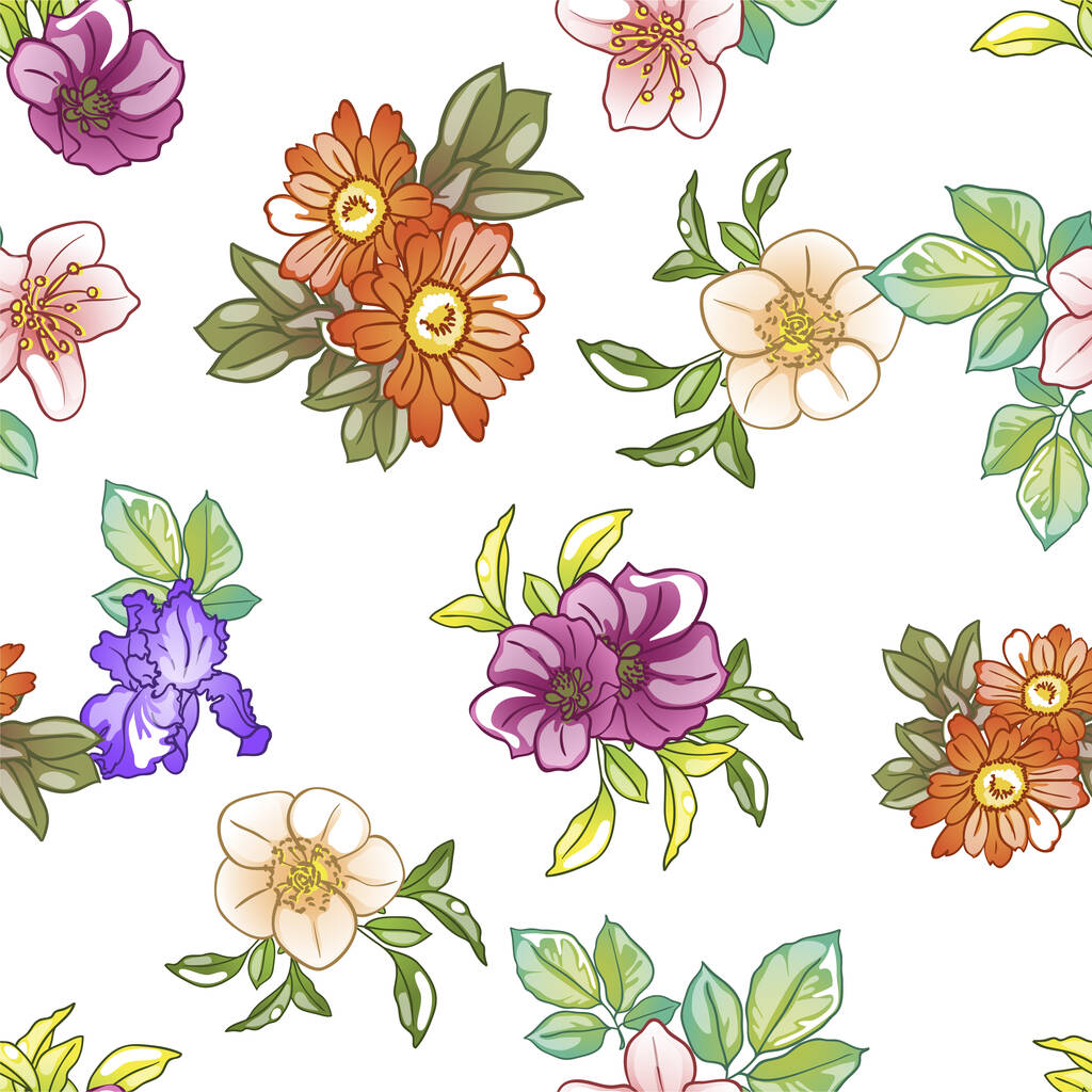 hermosa tarjeta floral, fondo, vector de ilustración - Vector, imagen