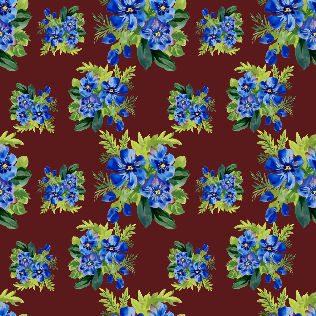 télizöld virág mintával - Fotó, kép