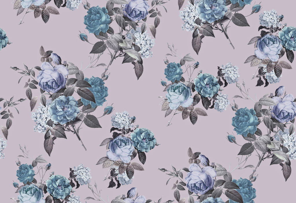 Une texture 2d sans couture avec des fleurs colorées - Photo, image