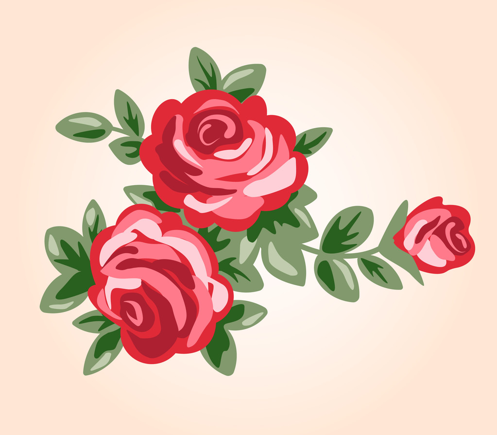 a vörös rózsa a retro stílusú vektoros illusztráció - Vektor, kép